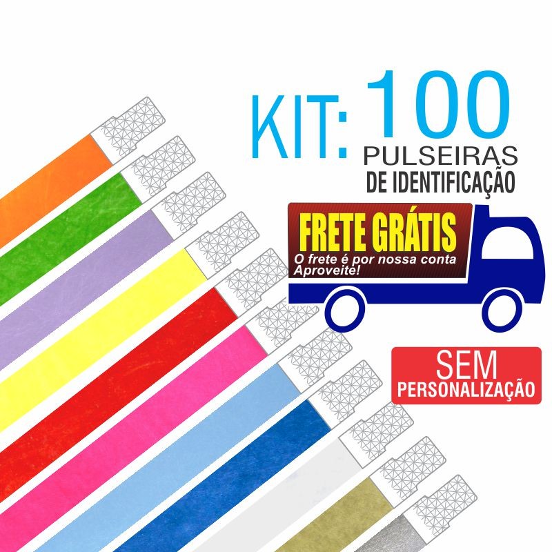 Pulseiras Identificação Tyvek Kit 100 unid - Envio Grátis por Carta Registrada. Entrega aprox. 10 dias úteis Pulseiras Identificação Tyvek Kit 100 unid - Envio Grátis por Carta Registrada. Entrega aprox. 10 dias úteis