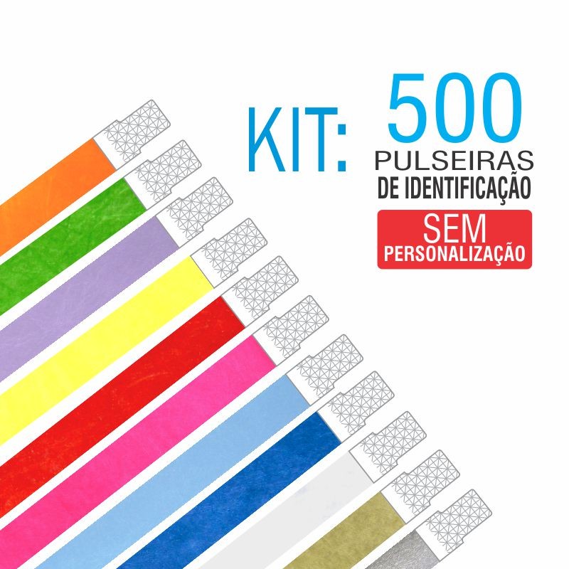 Pulseiras Identificação Tyvek Kit 500 unid - PROMOÇÃO Pulseiras Identificação Tyvek Kit 500 unid - PROMOÇÃO