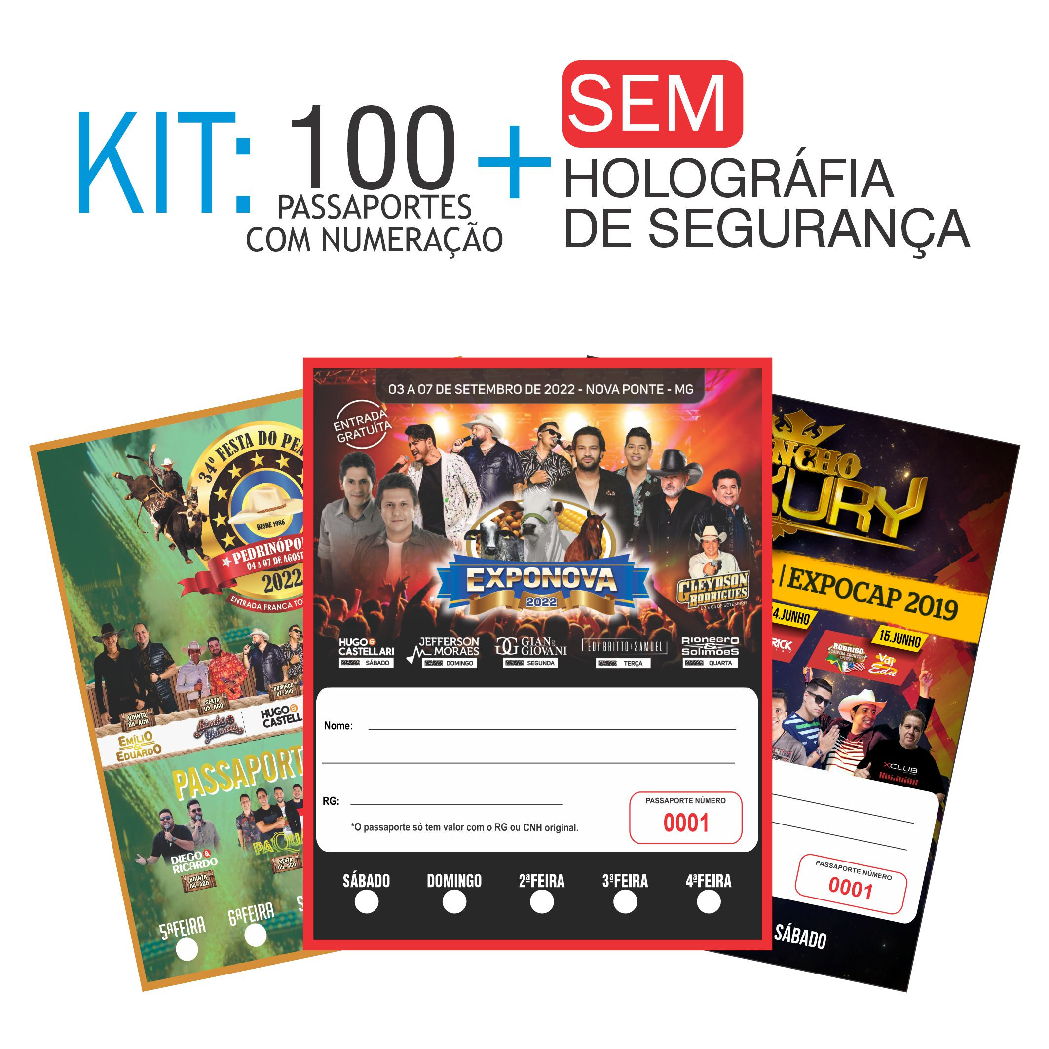 Passaporte Kit 100 unidades