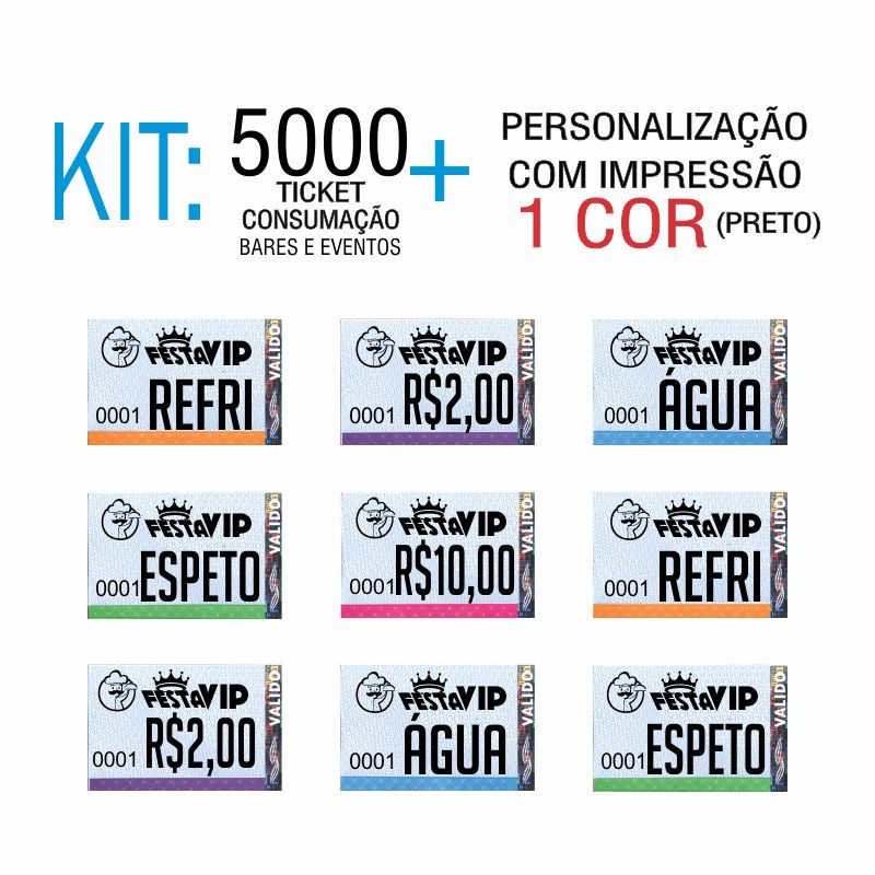 Ticket de consumação para bares e eventos 5000 Und Ticket de consumação para bares e eventos 5000 Und