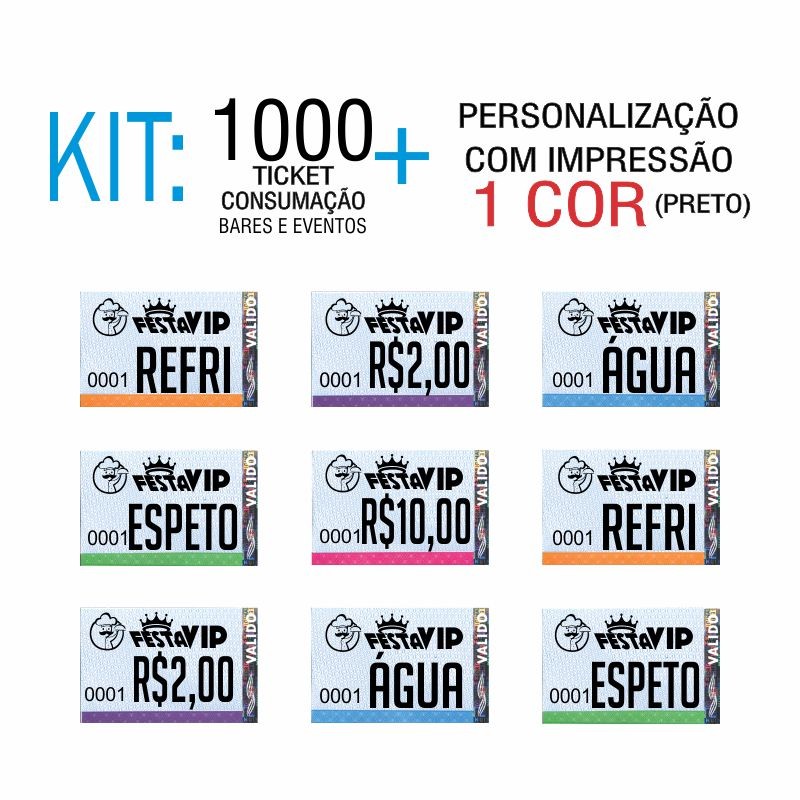 Ticket de consumação para bares e eventos 1000 Und Ticket de consumação para bares e eventos 1000 Und