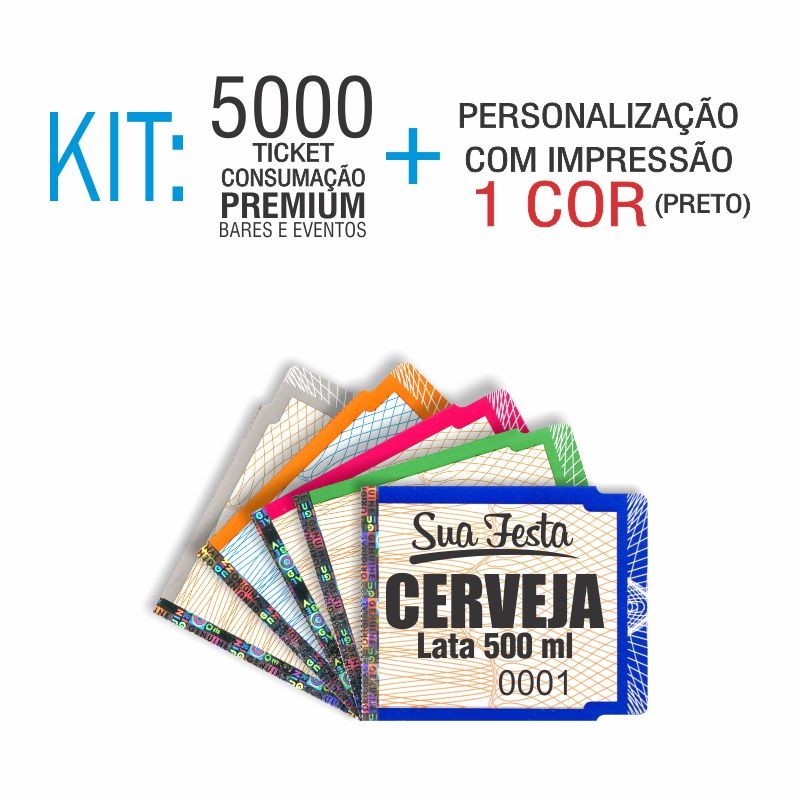 Ticket de consumação PREMIUM para bares e eventos 5000 Und Ticket de consumação PREMIUM para bares e eventos 5000 Und