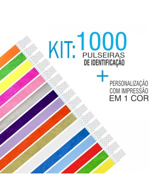 Pulseiras Identificação Tyvek Kit 1000 unid