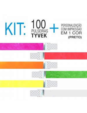 Pulseira Tyvek c/ Holografia Kit 100 unid