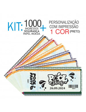 Ingressos em Papel Moeda Kit 1000 unid