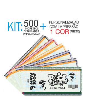 Ingressos em Papel Moeda Kit 500 unid