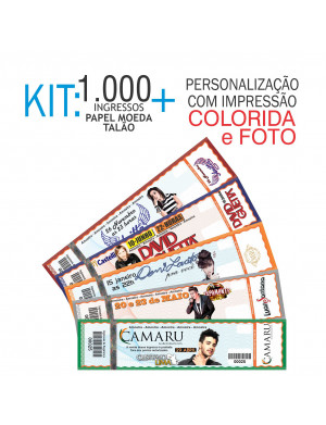 Ingresso Papel Moeda Talão Kit 1000 unid