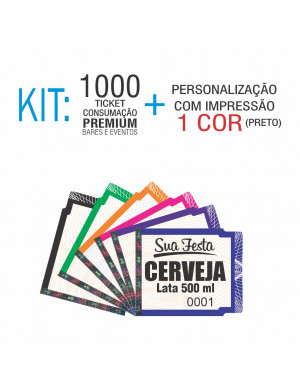 Ticket de consumação PREMIUM para bares e eventos 1000 Und