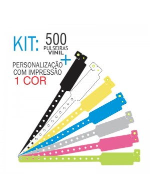 Pulseiras de identificação em Vinil Super Larga Kit 500 unid