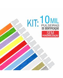 Pulseiras Identificação Tyvek Kit 10 mil unid - PROMOÇÃO