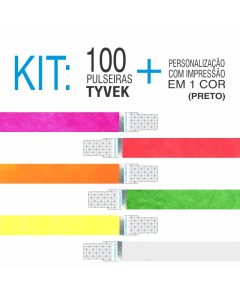 Pulseira Tyvek c/ Holografia Kit 100 unid