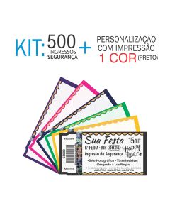 Ingressos de Segurança Kit 500 unid