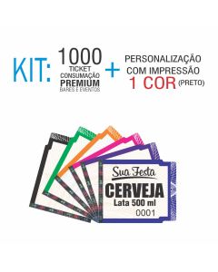 Ticket de consumação PREMIUM para bares e eventos 1000 Und