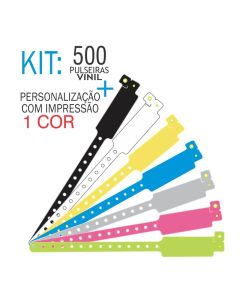 Pulseiras de identifica&ccedil;&atilde;o em Vinil Super Larga Kit 500 unid